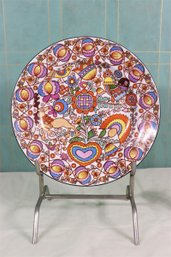 Vintage J. Schnabel & Son Bohemian Porcelain Polychrome Charger