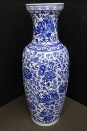 Large Blue & White Ginger Jar Vase