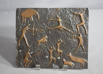 Tribal Inspired Copper Metal Pressed Tooling Wall Art