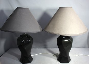 Pair Of Vintage Black Lamps