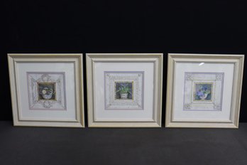 Triptych Kathryn White Floral Collection I Triptych, Art In Motion Publisher