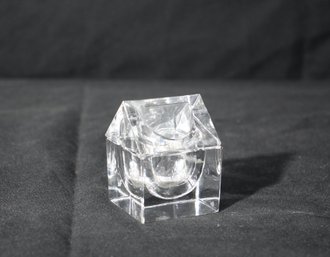 Vintage Glass Crystal Mini Cottage Trinket Box