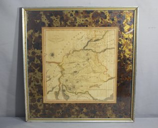 Framed Vintage  Map Of The Scenery Of The Gramplan  Mountains