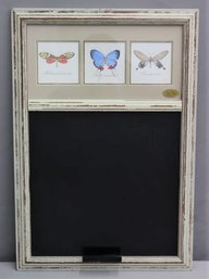 Framed Triptych Of M-Pressions Studio Handmade Butterfly Embossments With Blackboard