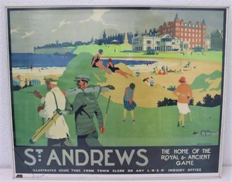 Framed H.G. Gawthorn St. Andrews Home Of The Royal And Ancient Game Lithograph Reproduction Poster Of