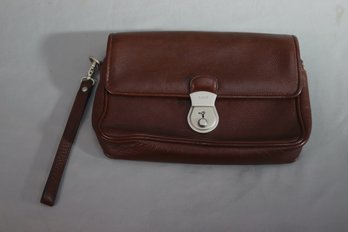 BALLY Brown Leather Mens Wristlet Bag