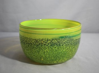 Art Glass Bowl With Design, 5'H X 8' Round