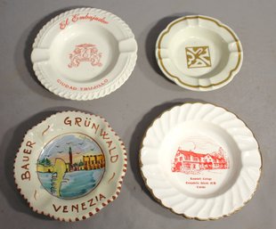 Collection Of 4 Vintage Ceramic Souvenir Ashtrays