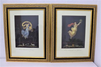Two Elegantly Framed Reproduction Color Engravings Maiden #2 And Maiden #4 After Raphael