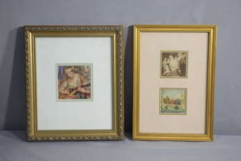2 Framed Small Decorative Prints . Both In Good Quality Gold Frames