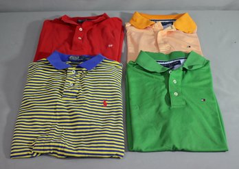 Four(4) Men's Performance Shirts- Two Polo And Two Tommy Hilfiger