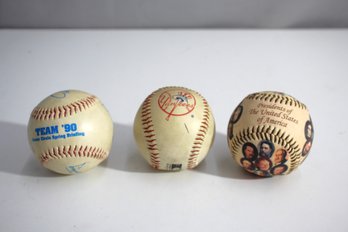 Three Collectible Baseballs