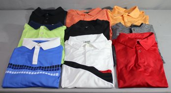 Group Lot Of Nine ( 9) Performance Shirts -Izod, Tommy Bahama, Callaway, Orvis, Greg Norman