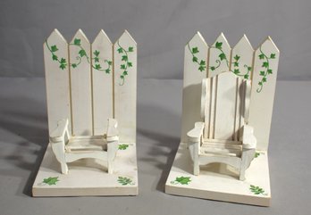 Charming Vintage Garden Bench Themed Bookends