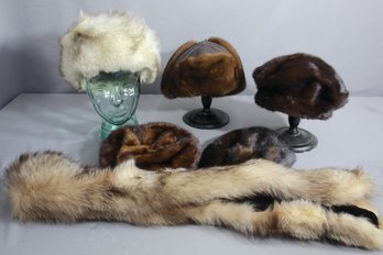 Group Lot Of Vintage Fur Hats