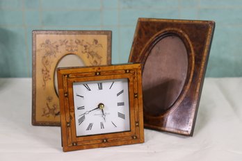 Fine Inlay And Marquetry Frames - 1 Hold Clock And Other 2 Photo Ready