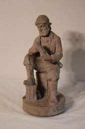 Terracotta Wood Carver Statue