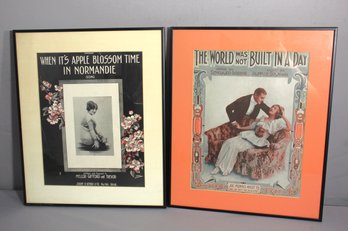 Framed Vintage Sheet Music Covers -