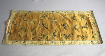Antique Embroidered Silk Textile With Ornate Patterns-12.5' X 27.5'