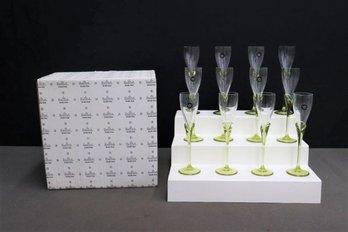 12 Rosenthal Studio-Linie Papyrus Green Liqueur Glasses, Original Box