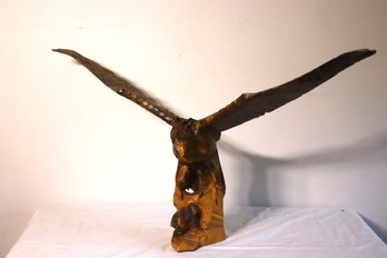 Vintage Carved Wooden Eagle Figurine