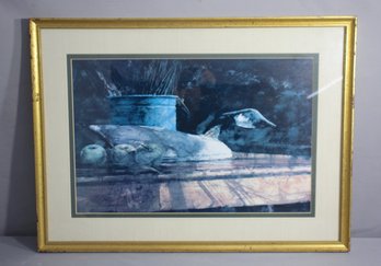Decorative  Framed And  Matted Still Life Print. Good Quality Gold Frame