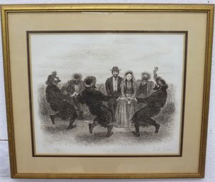 Framed Mazel Tov By Tully Filmus -Signed And Dated On The Lower Right Side