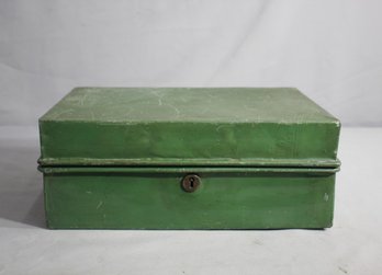 Vintage Green Marbleized Storage Box-no Key