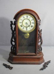 Antique Mantel Clock With Roman Numerals