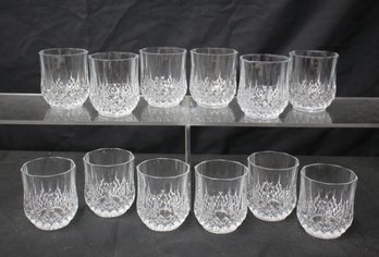 12 Crystal Faceted  Heavy Double Old Fashioned Made France Cristal D'Arques-Durand Glassware