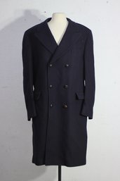 Rack E-vintage Wool  Double Breasted Coat Size Lg