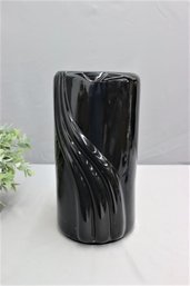Organic Form Black Pottery Vase, Garcia Italy