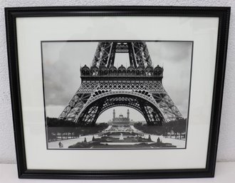 Framed Black & White Photo Art Poster Of The Eiffel Tower And Palais De Chaillot