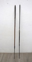 2 African Wood And Metal Spears