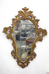 Antique Gilt Wood Ornate Mirror  Restored Decorative Wall Mirror