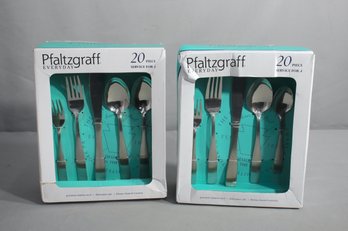 Two Boxes Of Pfaltzgraff 20-Piece Flatware Sets