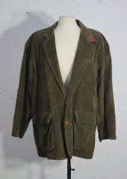 Rack E-eddie Bauer Green Corduroy Blaze With Elbow Patch   Size Lg