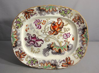 Ornate Hand-Painted Porcelain Serving Platter