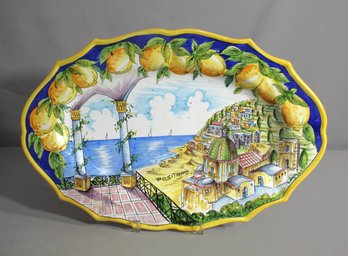 Ceramiche Casola Hand-Painted Positano Scenic Platter 20'x 13'
