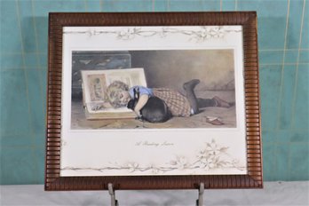 Framed Reproduction Print With Decorative Matte - The Reading Lesson -