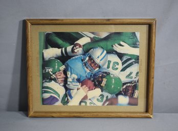 Wooden Frame Of  Barry Sanders -Jets Vs Detroit Lions