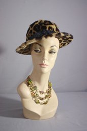 Vintage Bonwit Teller Cheetah Print Hat