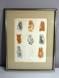 Limited Edition Owl Art Print By E. Delson - Numbered & Signed