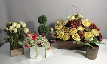 Assorted Lot Of Flower Arrangements