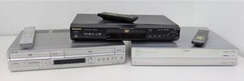 A/V Group Lot: Panasonic DVD/CD DVD32,  Sony Media Receiver Unit MBR950, Sony DVD PlayerVCR SLV D550P