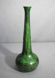 Elegant 14' Green Metallic Vase With Lustrous Finish