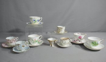 Group Lot Of 8 Tea Cups -(one Missing Saucer)