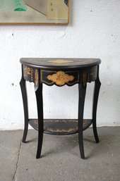 Decorative Hand-Painted Demilune Console Table - Elegant Accent Piece