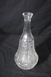 Vintage Bohemian Crystal Cut Crystal Conical Decanter, Missing Stopper