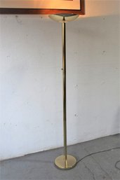 Polished Brass-tone Torchiere  Floor Lamp
